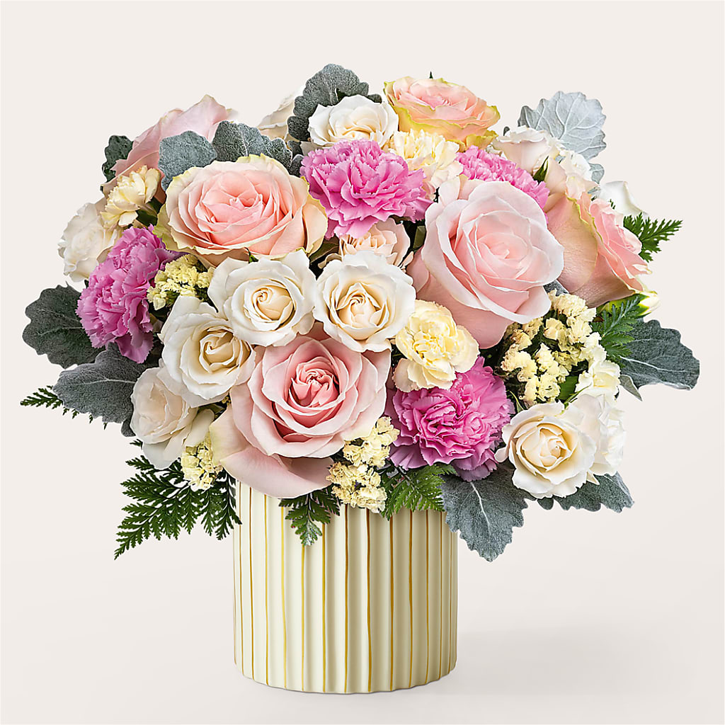 Blissful Moments Bouquet with Ivory Vase – Dillons, Hutchinson KS