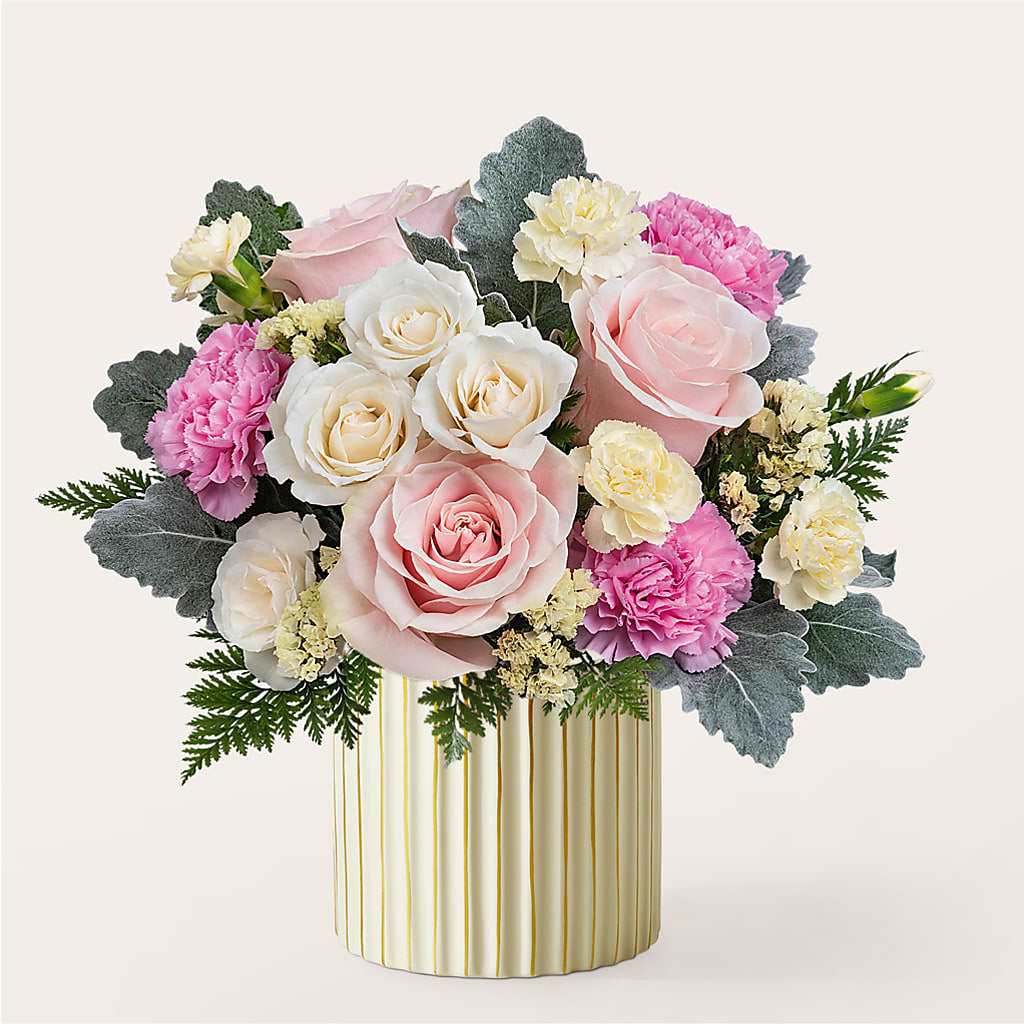 Blissful Moments Bouquet with Ivory Vase – Dillons, Hutchinson KS