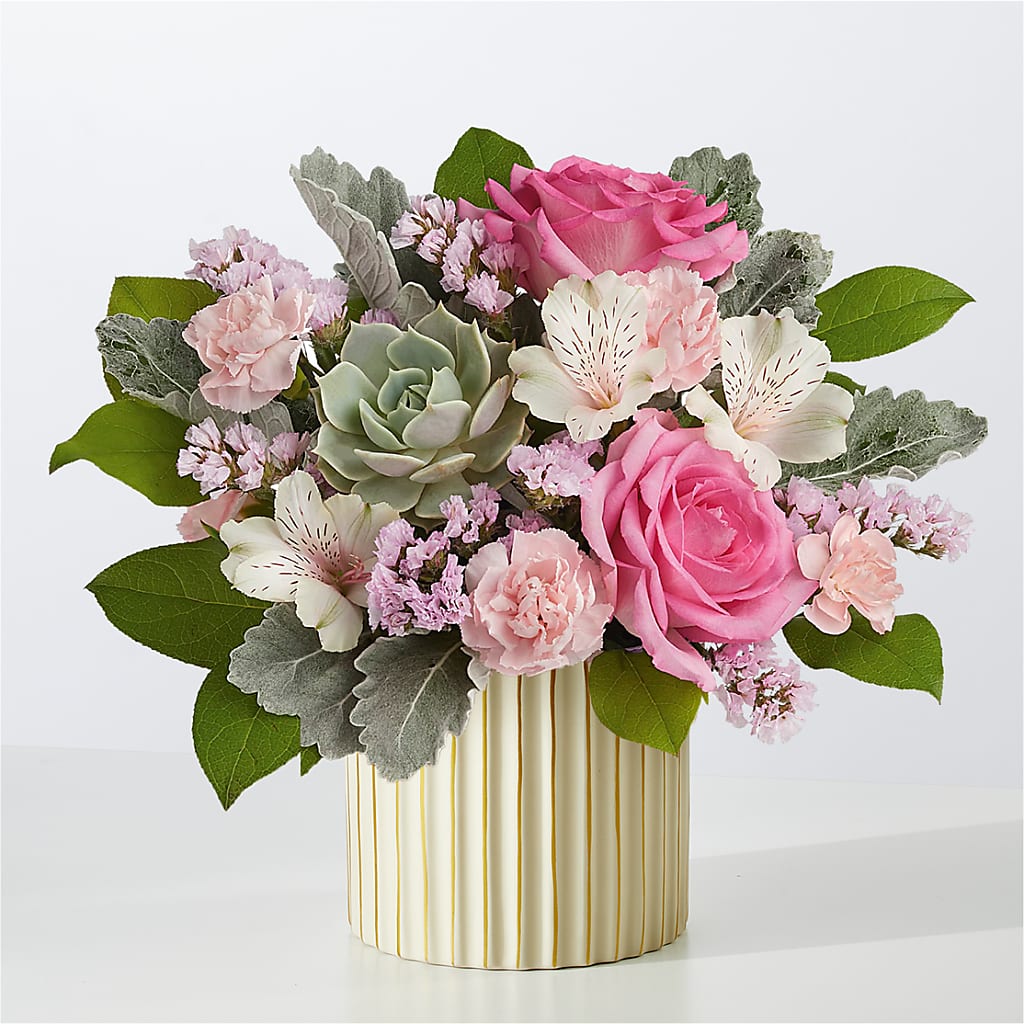 Dusty Rose Bouquet with Ivory Vase – Dillons, Hutchinson KS