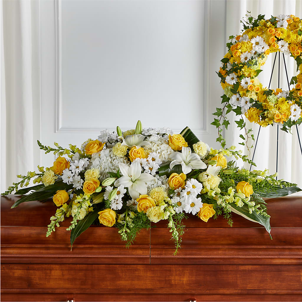 Golden Harmony Casket Spray – Dillons, Hutchinson KS