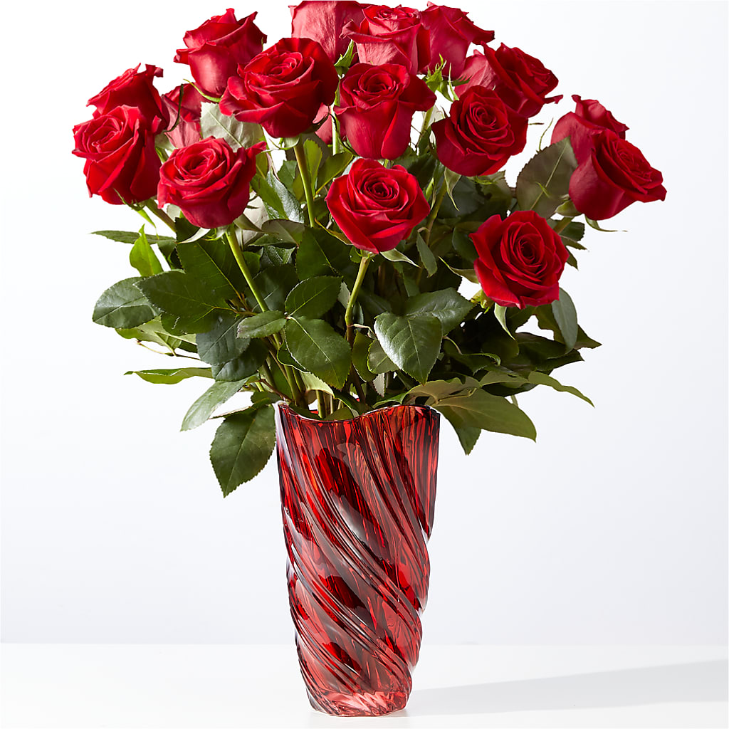 Classic Love Red Rose Bouquet with Luxe Swirl Vase – Dillons, Hutchinson KS