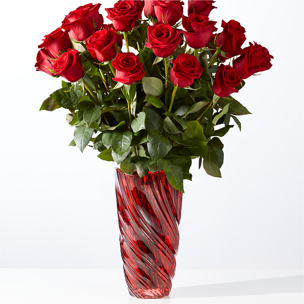 Classic Love Red Rose Bouquet with Luxe Swirl Vase – Dillons, Hutchinson KS
