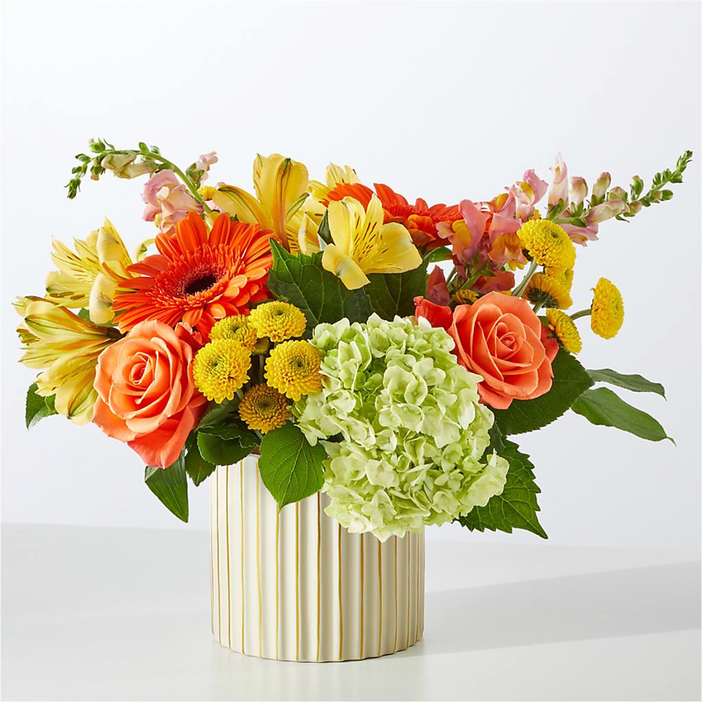 Autumn Sunshine Bouquet with Ivory Vase –  Dillons, Hutchinson KS