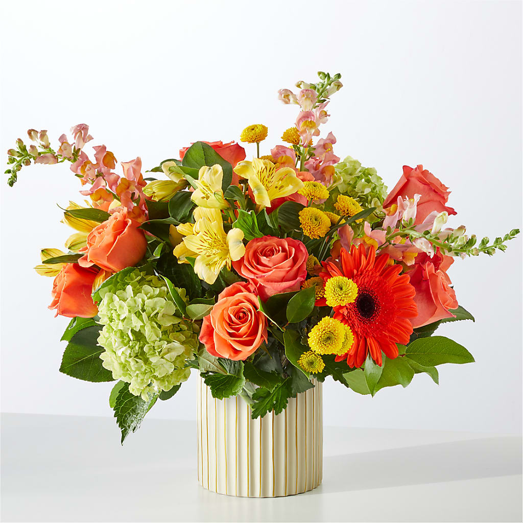 Autumn Sunshine Bouquet with Ivory Vase –  Dillons, Hutchinson KS