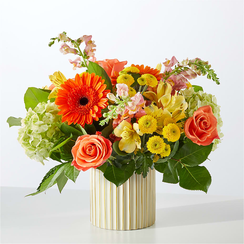 Autumn Sunshine Bouquet with Ivory Vase –  Dillons, Hutchinson KS