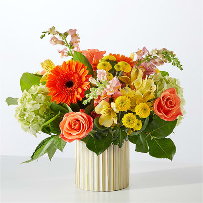 Autumn Sunshine Bouquet with Ivory Vase –  Dillons, Hutchinson KS