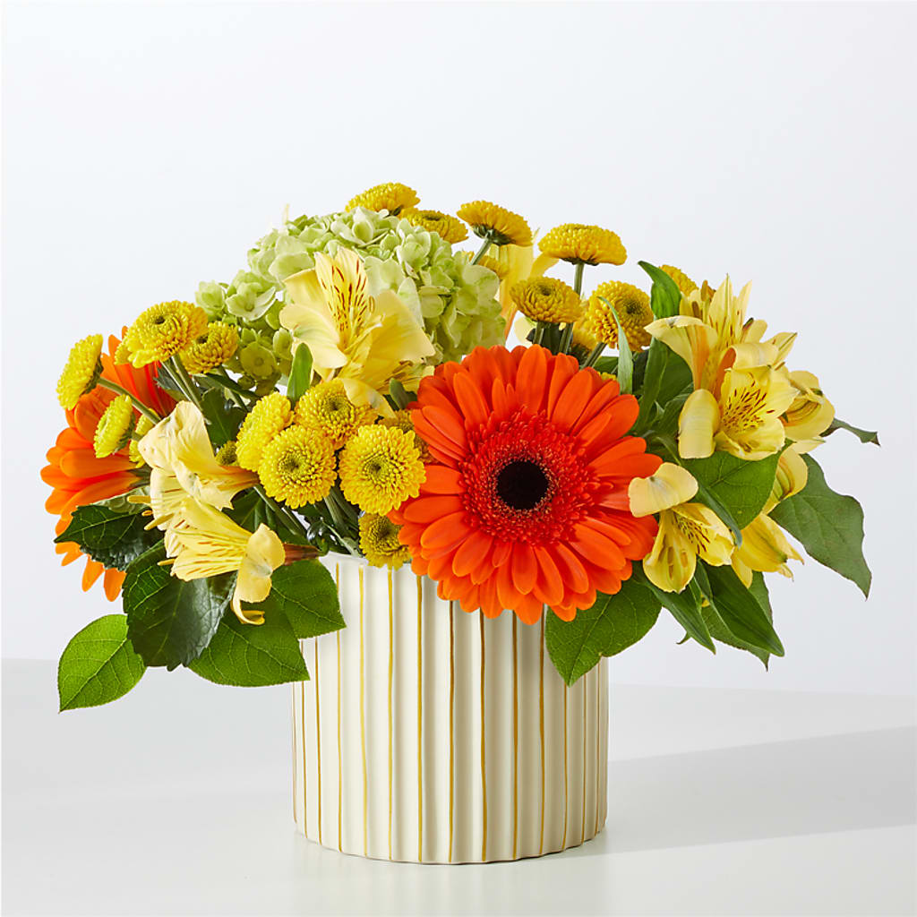 Autumn Sunshine Bouquet with Ivory Vase –  Dillons, Hutchinson KS